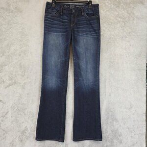 It! Jeans Divine Bootcut Jeans Womens 29 Blue Dark Wash Low Rise Distressed